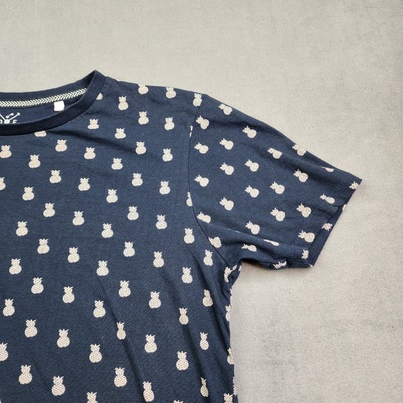 Denim & Flower Ricky Singh Men’s Pineapple Print Blue T-Shirt Medium - Picture 3 of 10